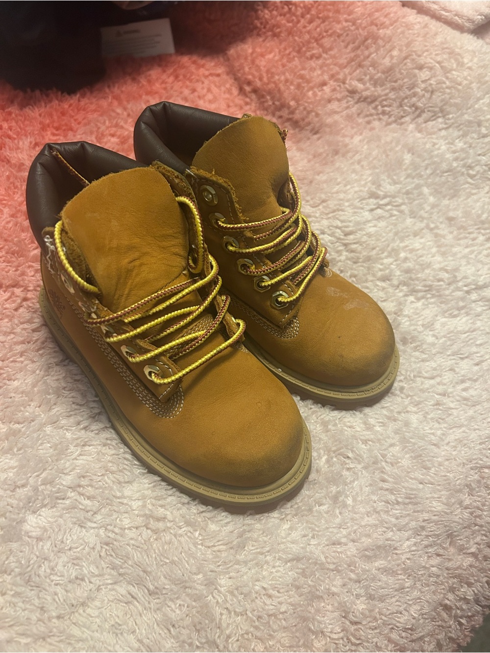 Timberland Kids Wheat-Colored Lace-Up Work Boots